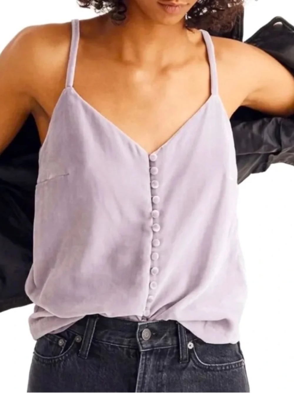 Madewell lilac purple velvet cami tank top size 2 - Picture 3 of 9